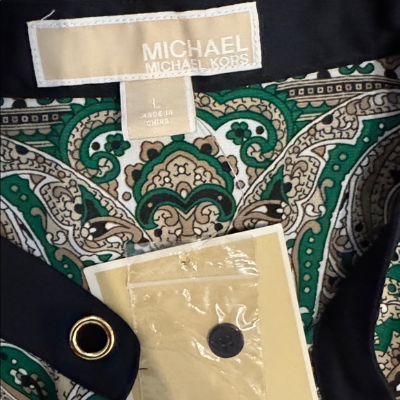 Michael Kors Black and Green Patterned Long Sleeve Dress - Picture 2 of 4